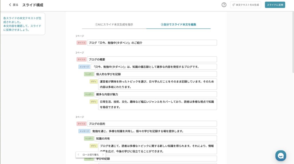 本文の編集