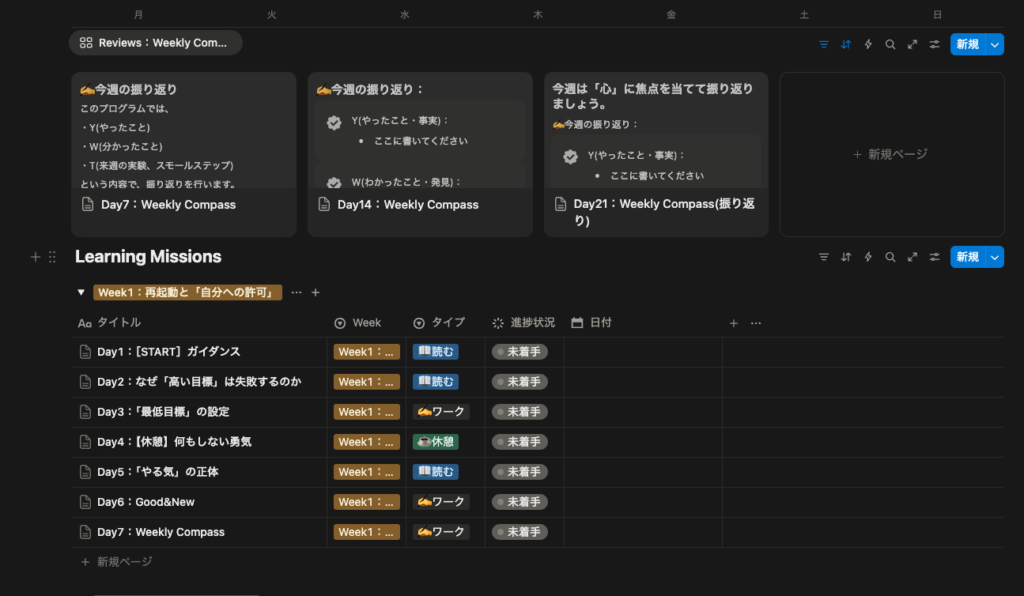 ワーク管理部分